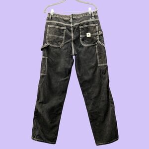 Vintage Y2K Fivestar General Black Acid Wash Carpenter Jeans Baggy Star 9 / 29